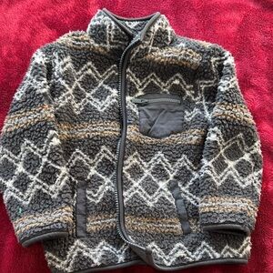 Old Navy Gray and Brown Fleece Jacket